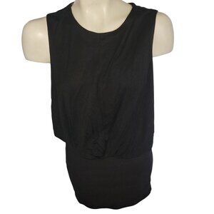 Black Sleeveless Draped Bodycon‎ Dress By Mango Casual XS